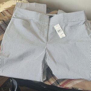 Ann Taylor Black and White Striped Cropped Pants